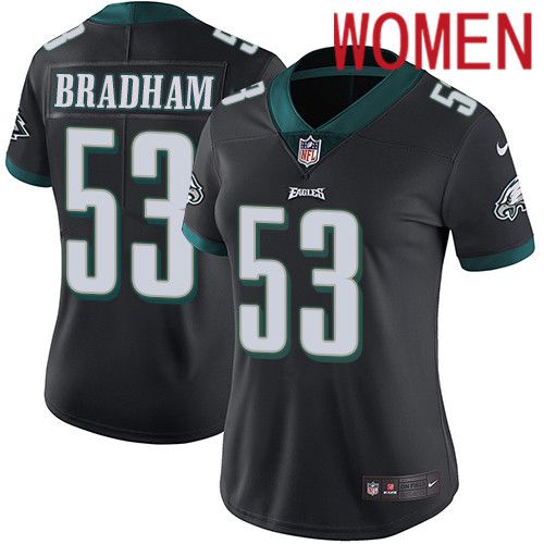 Women Philadelphia Eagles 53 Nigel Bradham Nike Black Vapor Limited NFL Jersey